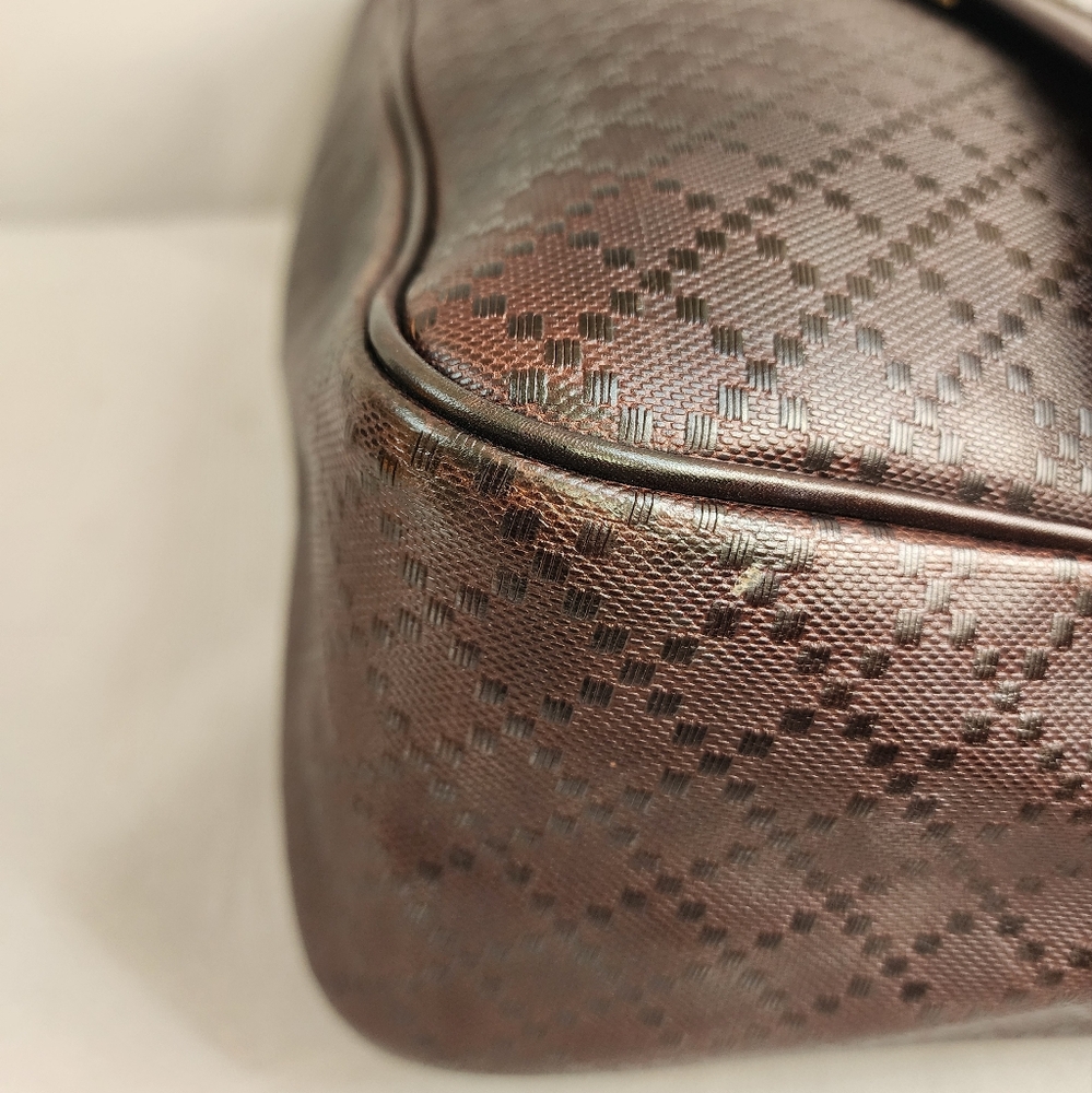 ✨️GUCCI Brown Diamante Leather Messenger Bag - Picture 10 of 16